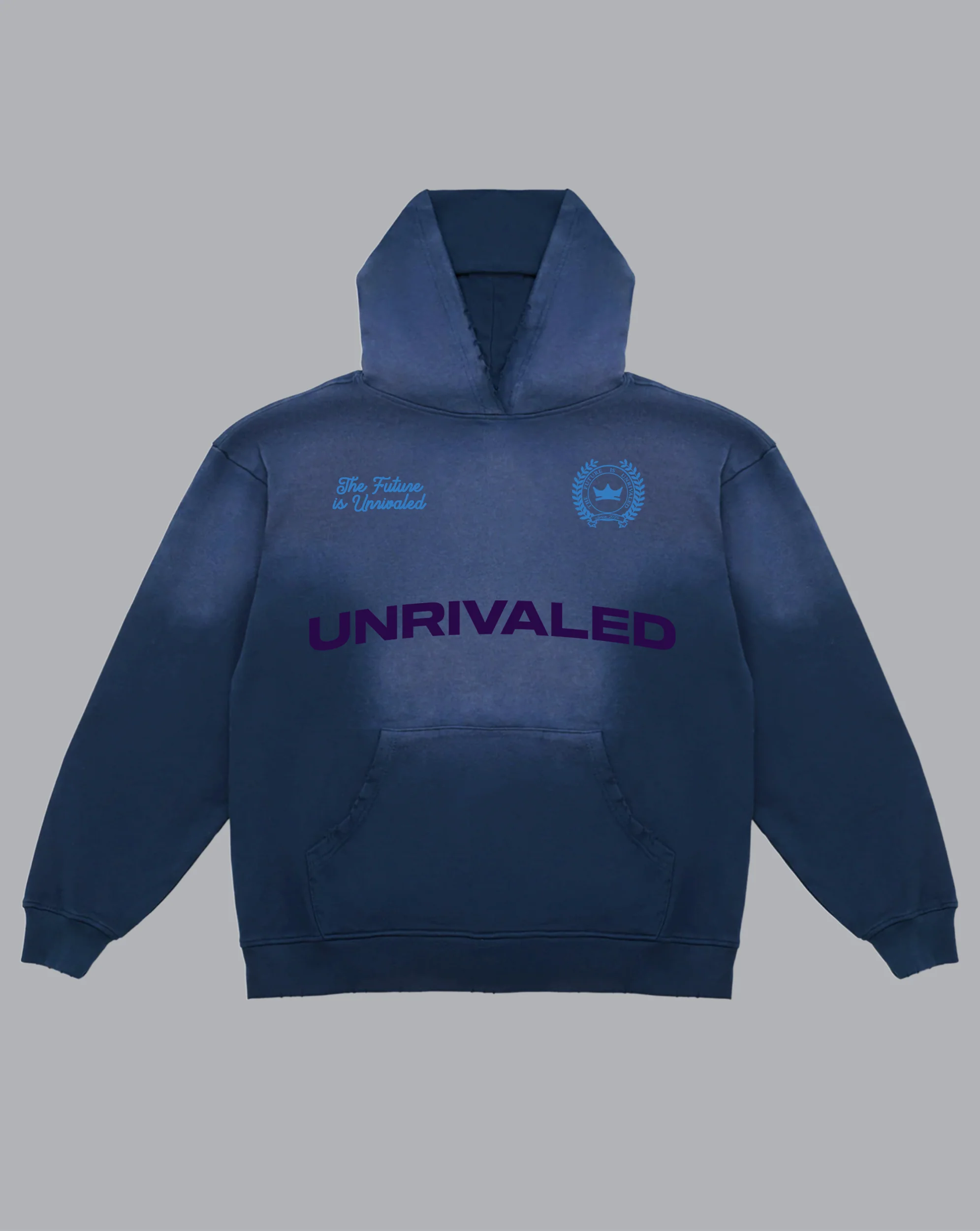 Distressed Hoodie - Washed Navy - Image 2