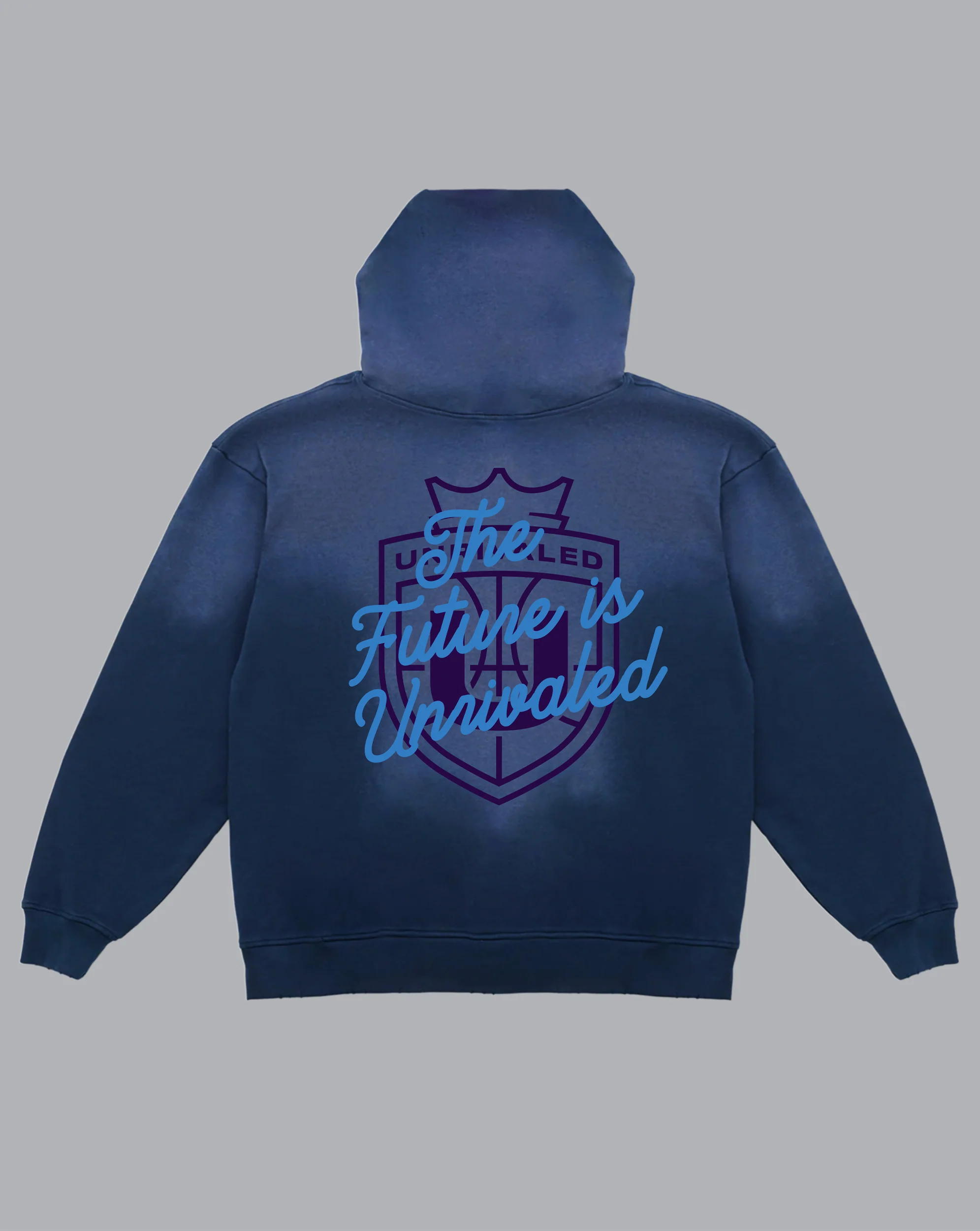 Distressed Hoodie - Washed Navy - Image 3