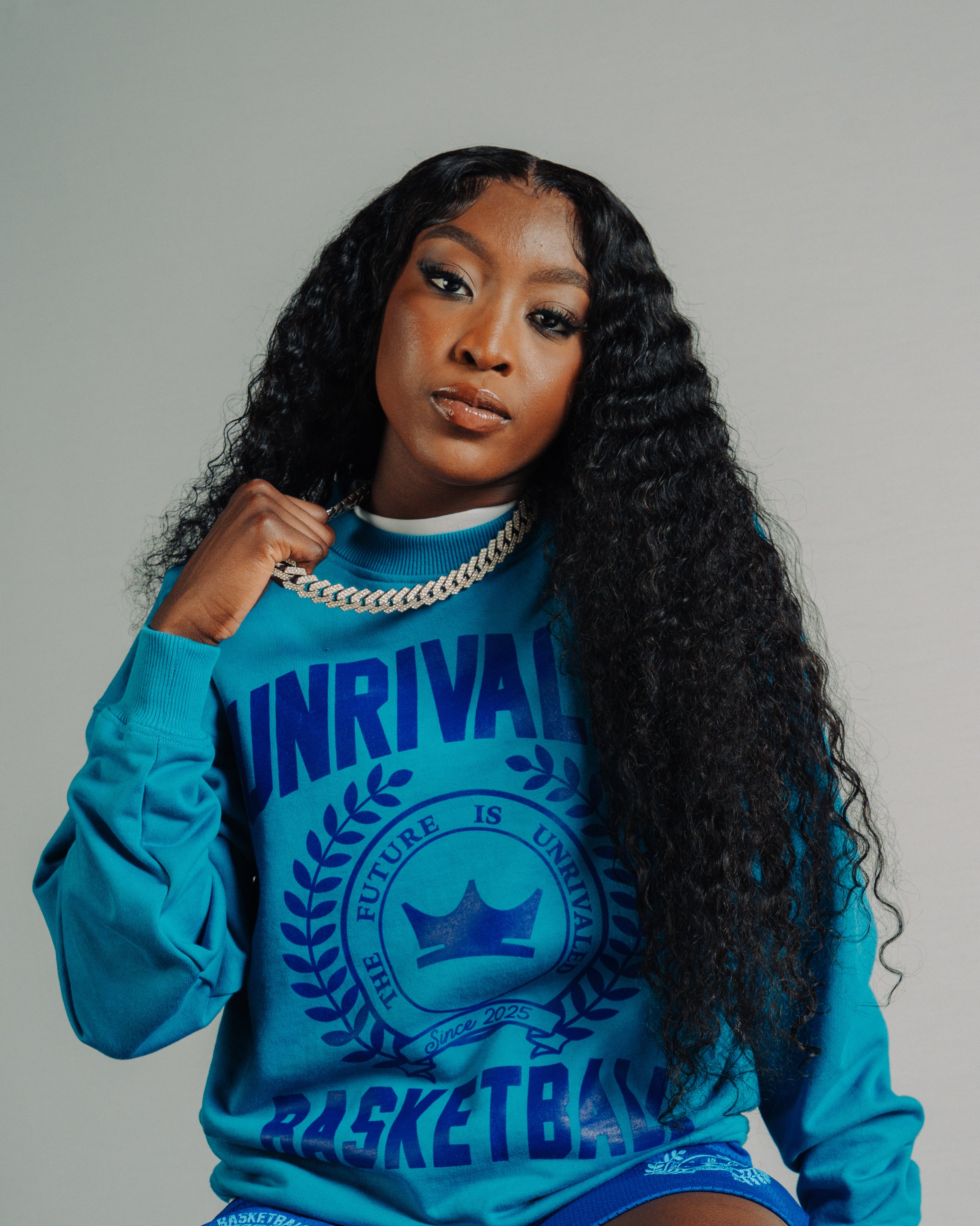 Drop Shoulder University Crewneck - Laguna