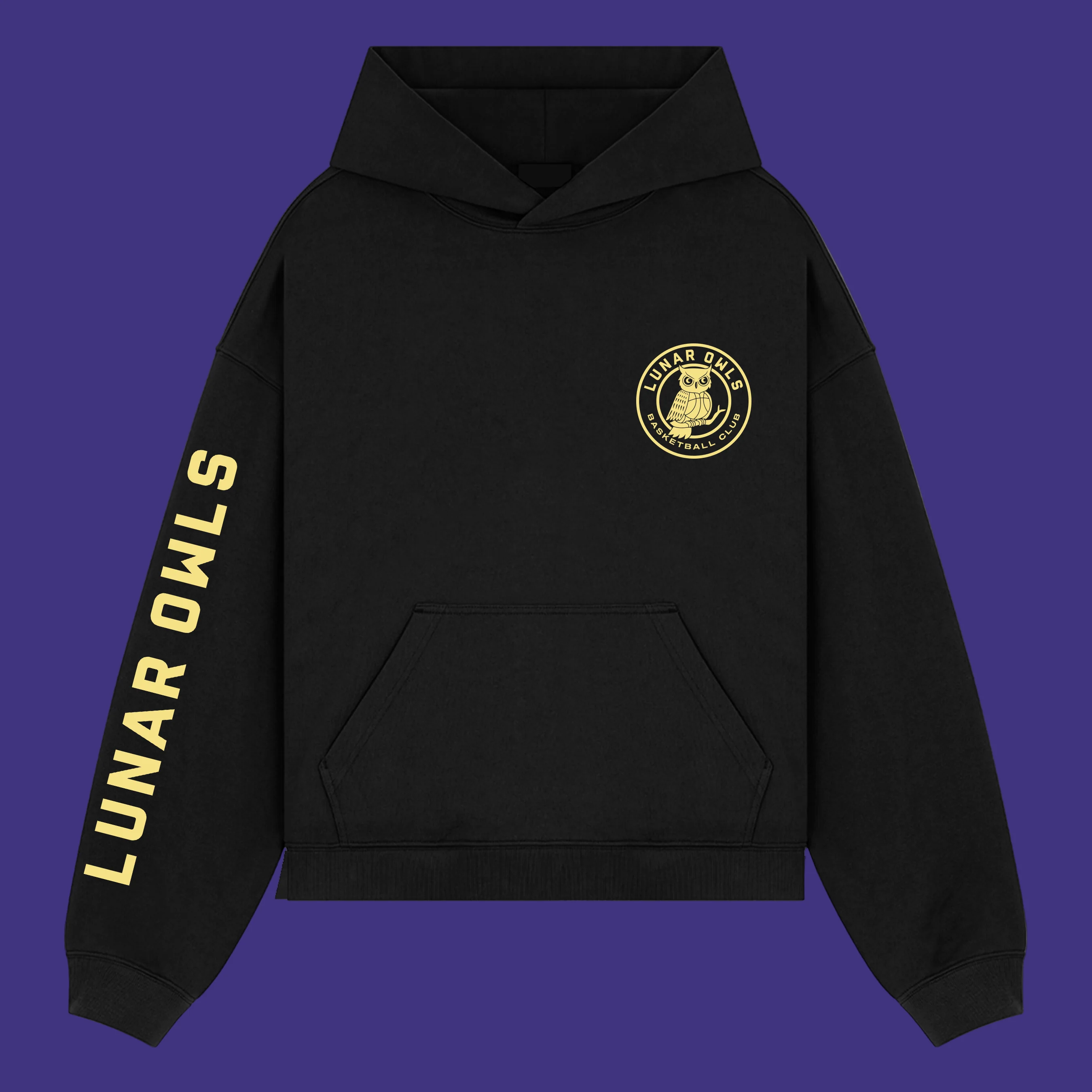 Lunar Owls Basketball Club Logo Hoodie - Black - Image 3