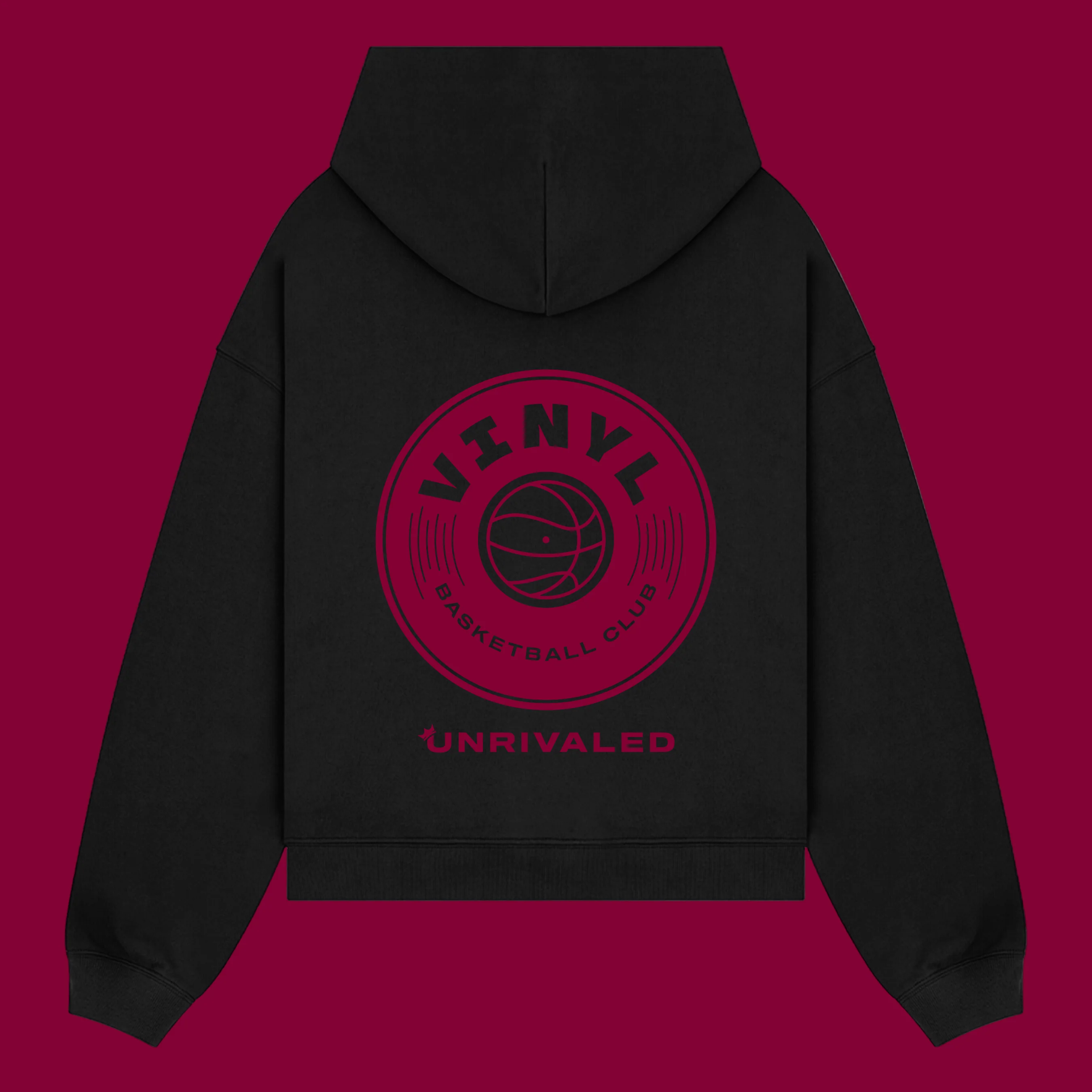 Vinyl Basketball Club Logo Hoodie - Black - Image 3